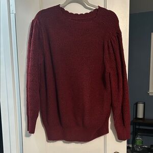 Liz Claiborne Burgundy Crew Neck Sweater